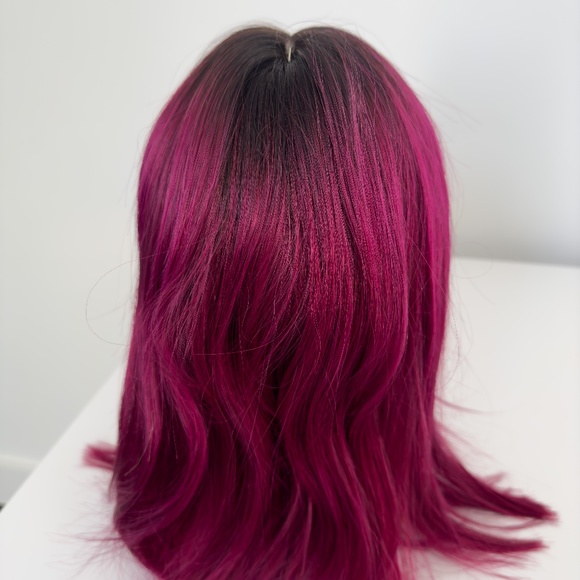 Dark Red Synthetic Front Lace Wig - Picture 2 of 4